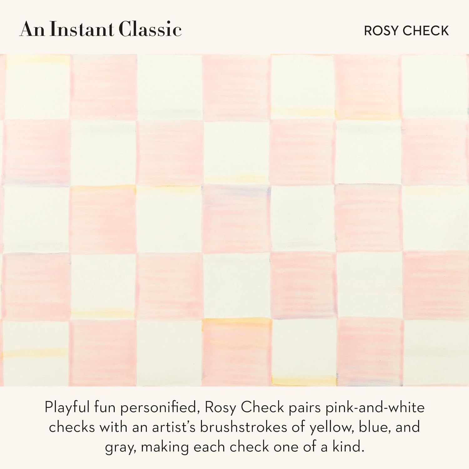 Enamel Tea Kettle, Stylish Tea Kettle for Stovetop, Pink-and-White Rosy Check, 2 Quarts