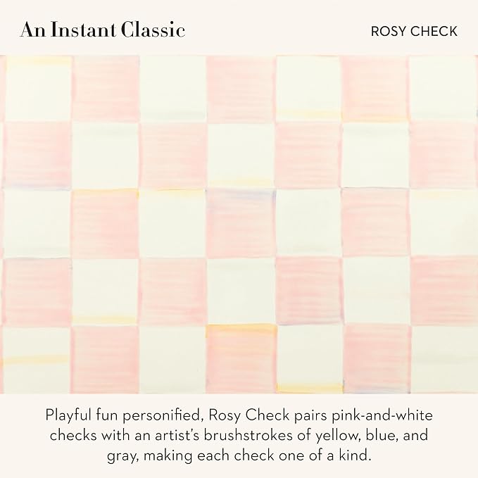 Enamel Tea Kettle, Stylish Tea Kettle for Stovetop, Pink-and-White Rosy Check, 2 Quarts