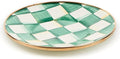 Enamel Saucer, Small Coffee and Teacup Saucer, Green-and-White Emerald Check
