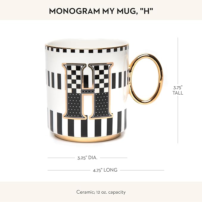 My Mug, Decorative Ceramic Coffee Mug with Handle,H