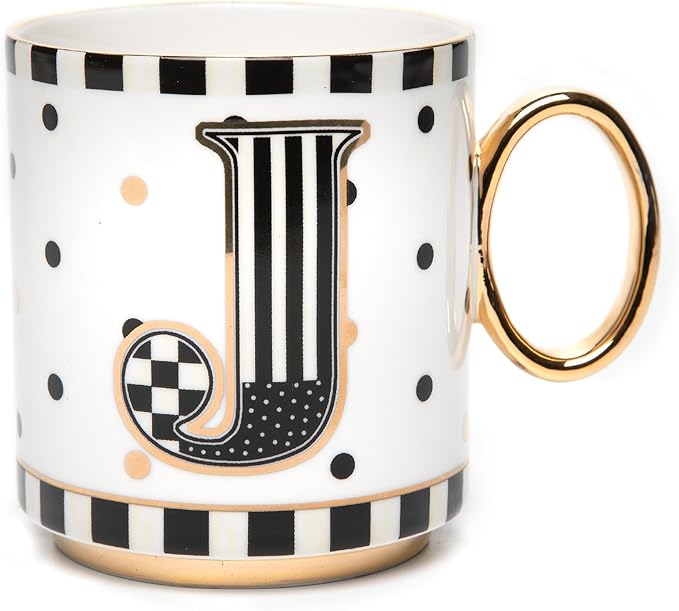 My Mug, Decorative Ceramic Coffee Mug with Handle,J