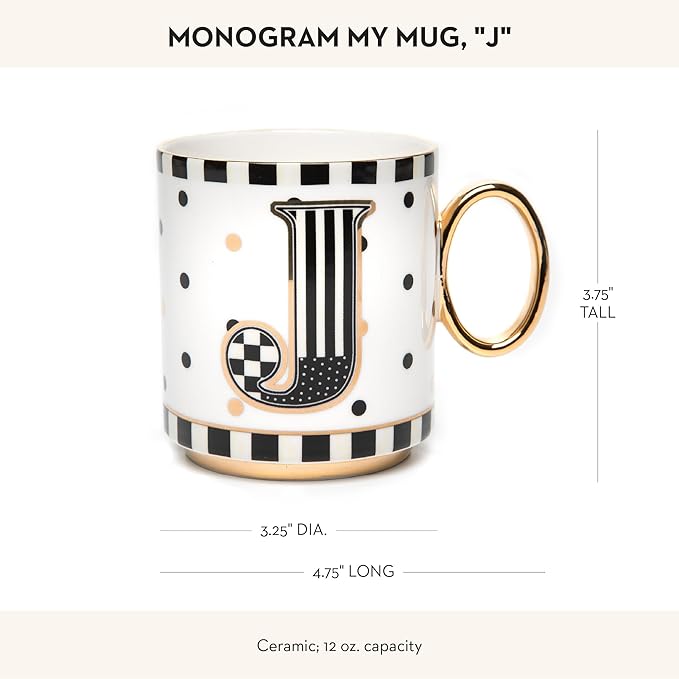 My Mug, Decorative Ceramic Coffee Mug with Handle,J